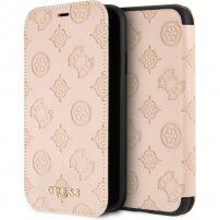 Guess Debossed Peony Book фліп чохол для iPhone X / XS - бежевий