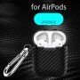 Чохол з карабіном з текстурою карбон волокна для AirPods 1 / 2 - чорний
