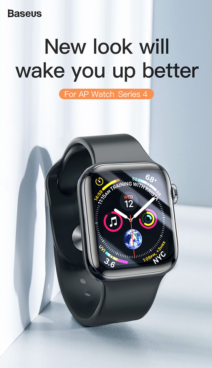 BASEUS загартоване скло для Apple Watch 44mm - чорний
