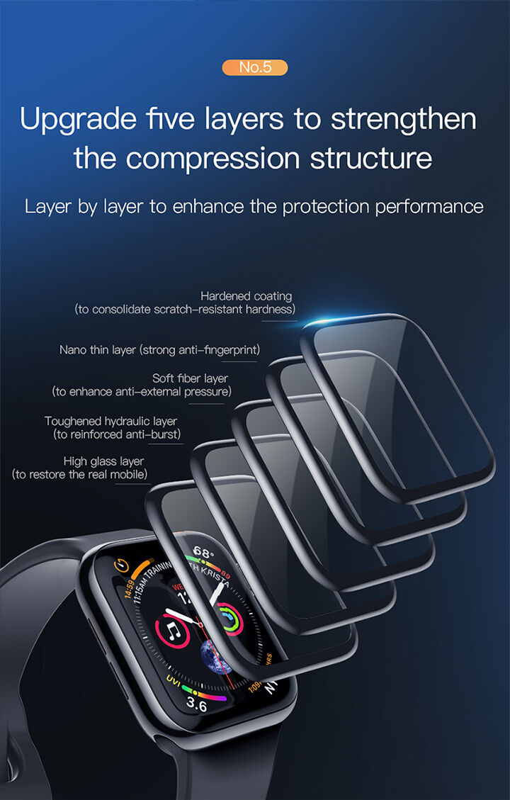BASEUS загартоване скло для Apple Watch 40mm - чорний