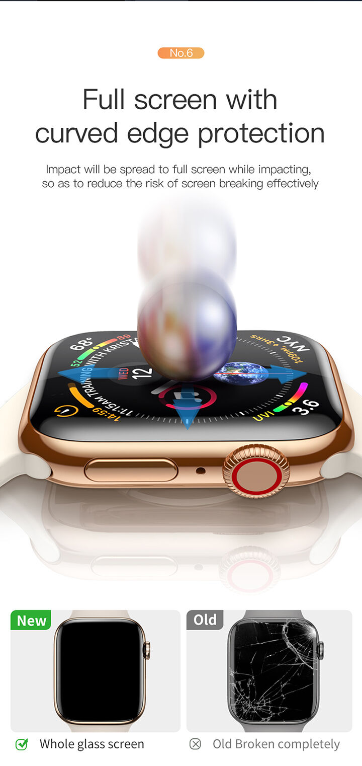 BASEUS загартоване скло для Apple Watch 40mm - чорний