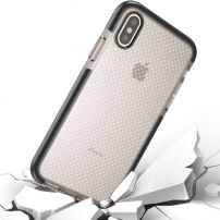 Панель на iPhone XS / iPhone X з посиленим каркасом та з захистом проти падіння - чорно-біла