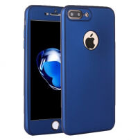 Силіконовий футляр на iPhone 8 Plus / 7 Plus з 360°-ним захистом - захищає передню та задню сторону - темно-синій