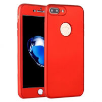 Силіконовий футляр на iPhone 8 Plus / 7 Plus з 360°-ним захистом - захищає передню та задню сторону - червоний