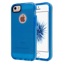 Напівпрозора захисна панель на iPhone / 5S / SE (2016) з тканою текстурою - синя