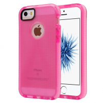 Напівпрозора захисна панель на iPhone / 5S / SE (2016) з тканою текстурою - рожева