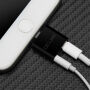 OCUBE 2 в 1 перехідник Lightning на 3.5 мм порт та Lightning для Apple iPhone - чорний