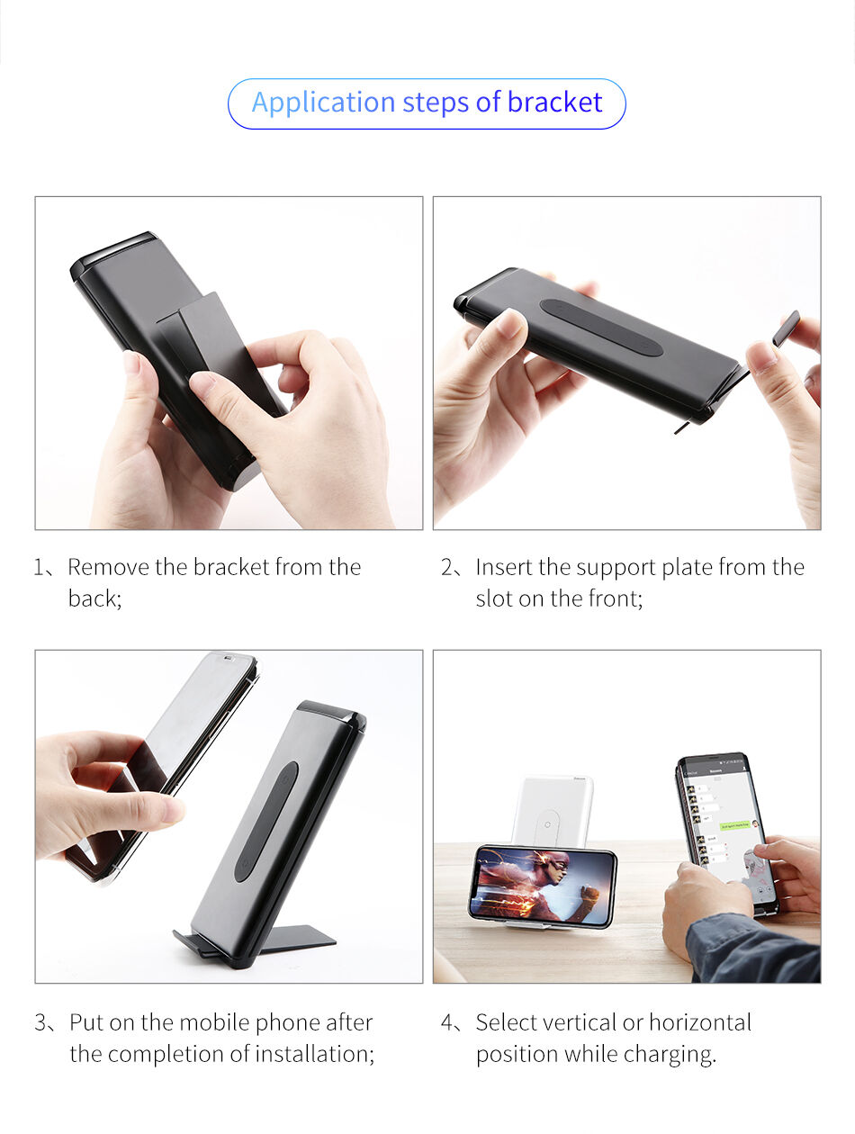 BASEUS підставка / powerbank 10000mAh з бездротовим зарядженням - чорний BASEUS підставка / powerbank 10000mAh з бездротовим зарядженням - чорний