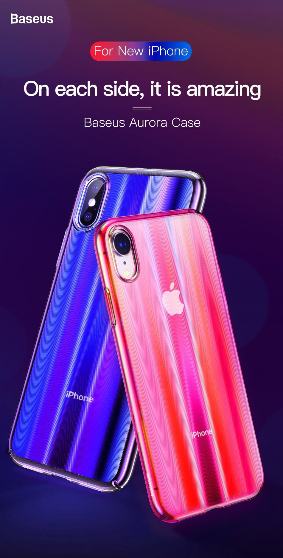 BASEUS Aurora kryt pro iPhone XS - černá