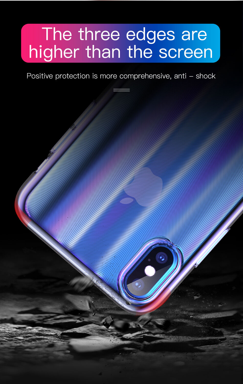 BASEUS Aurora kryt pro iPhone XS - černá