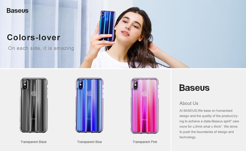 BASEUS Aurora kryt pro iPhone XS - modrá