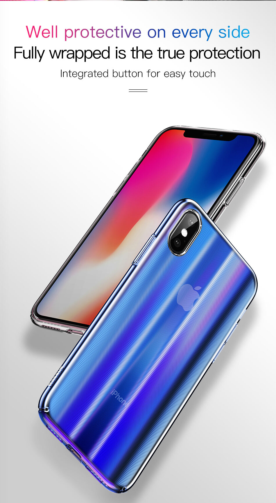 BASEUS Aurora kryt pro iPhone XS - modrá
