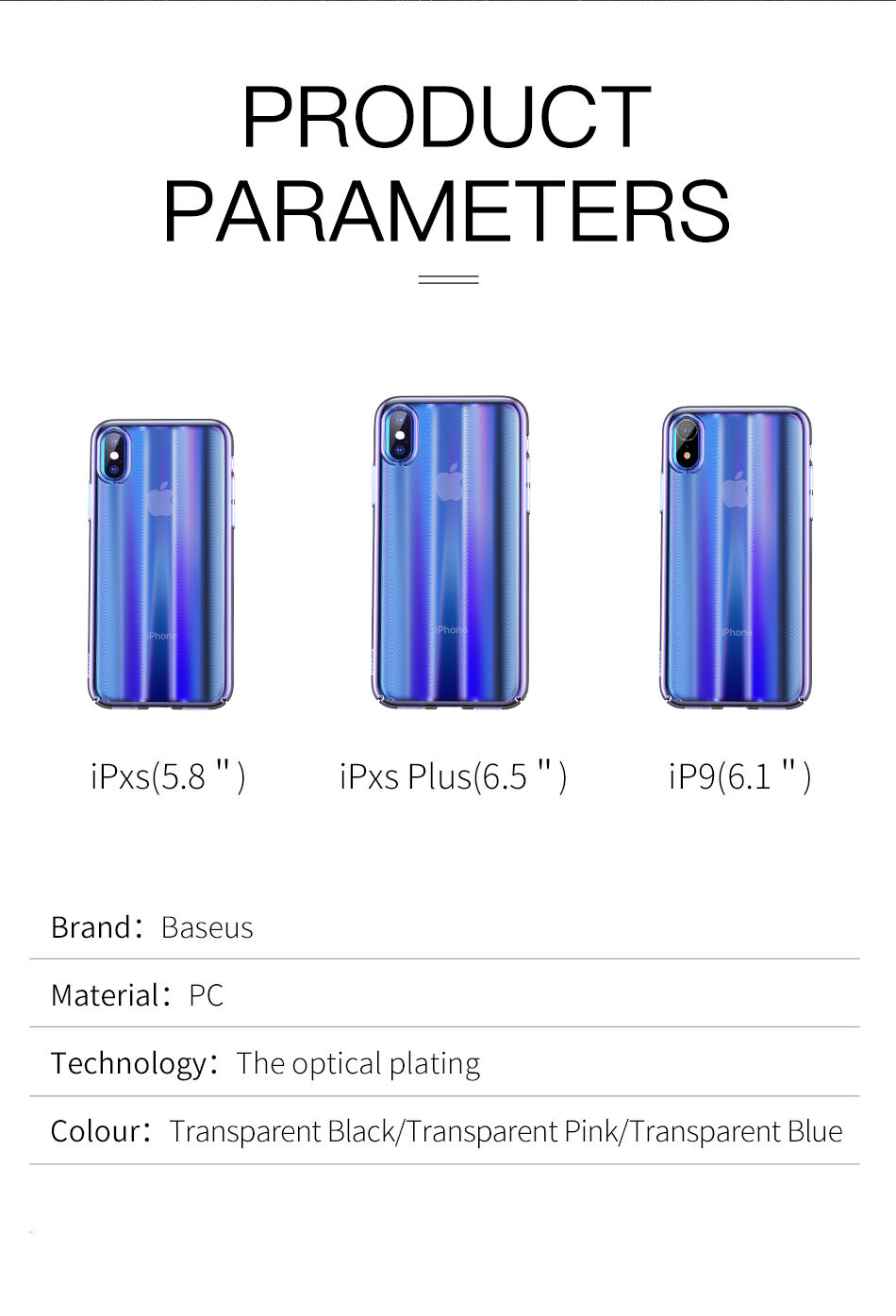 BASEUS Aurora kryt pro iPhone XS - modrá