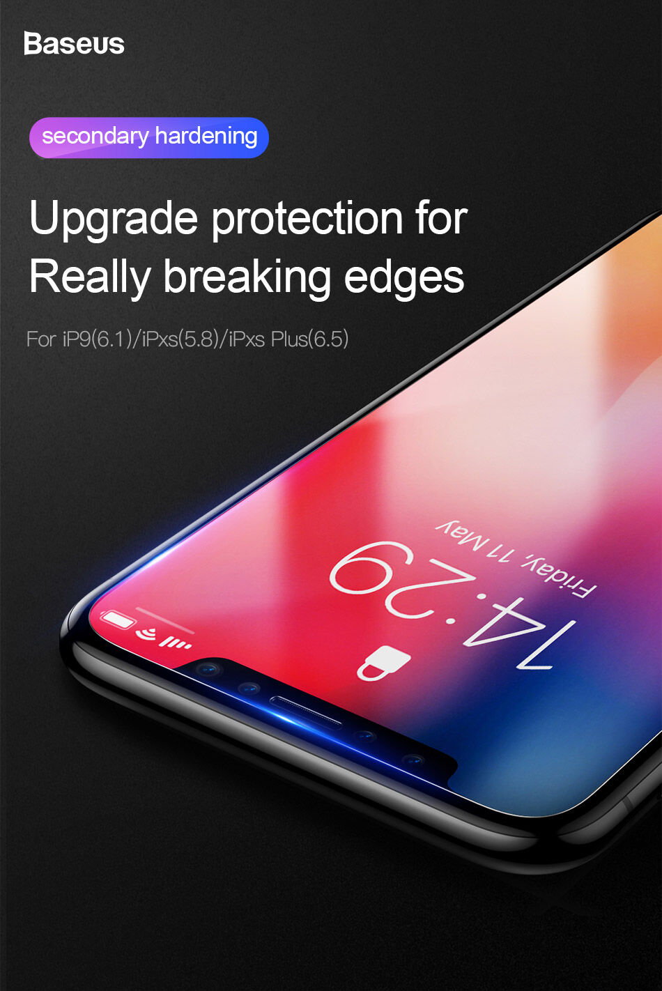 BASEUS загартоване скло для iPhone XR