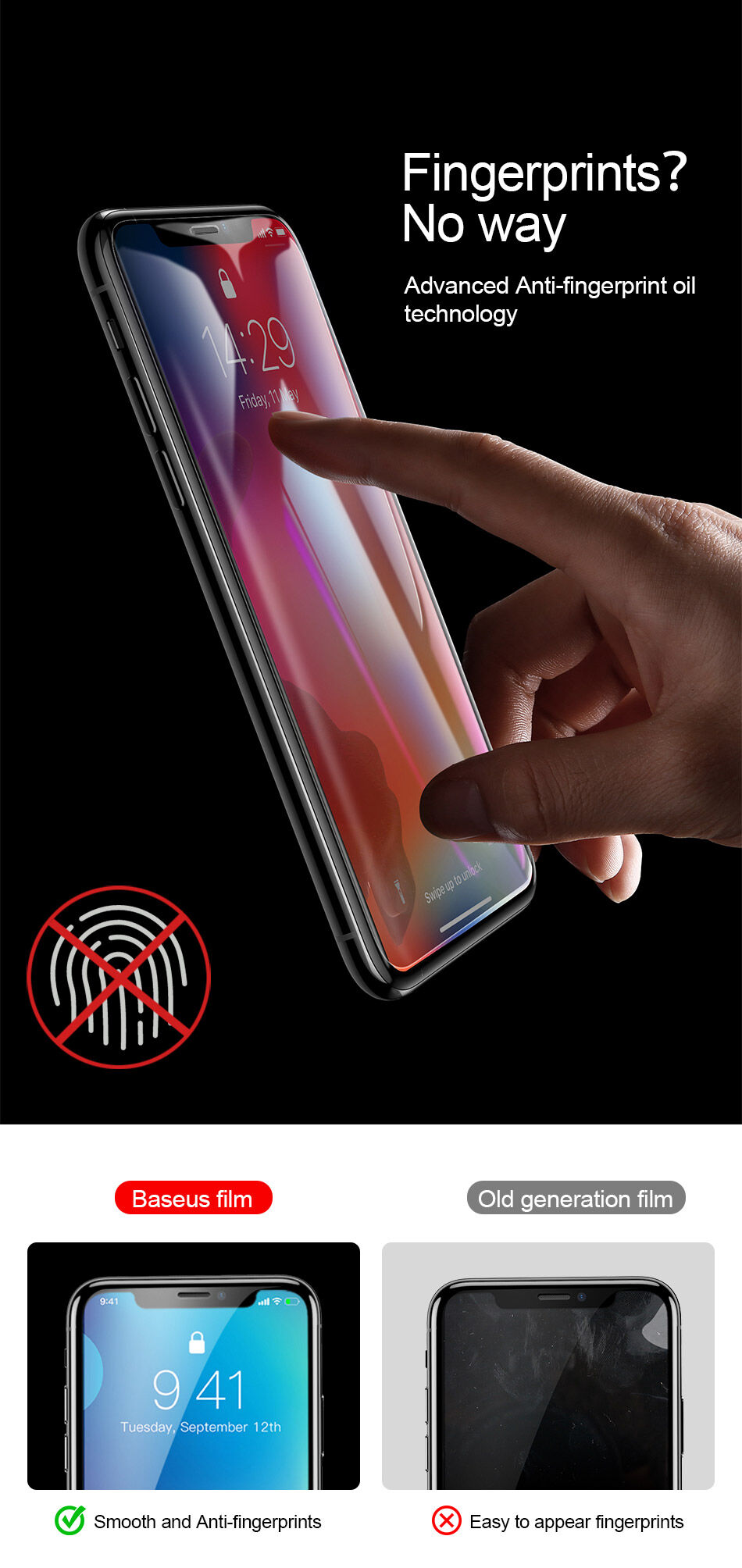 BASEUS загартоване скло для iPhone XR
