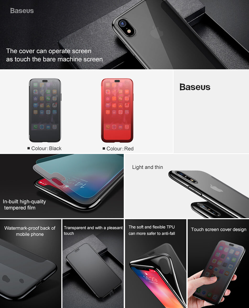 BASEUS flipové pouzdro pro iPhone XS Max - černá