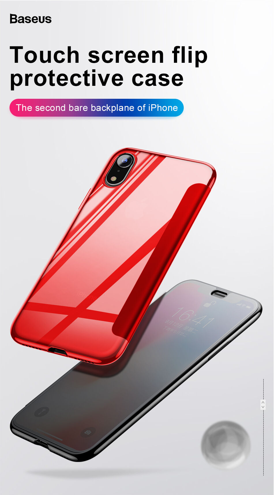 BASEUS flipové pouzdro pro iPhone XS - černá