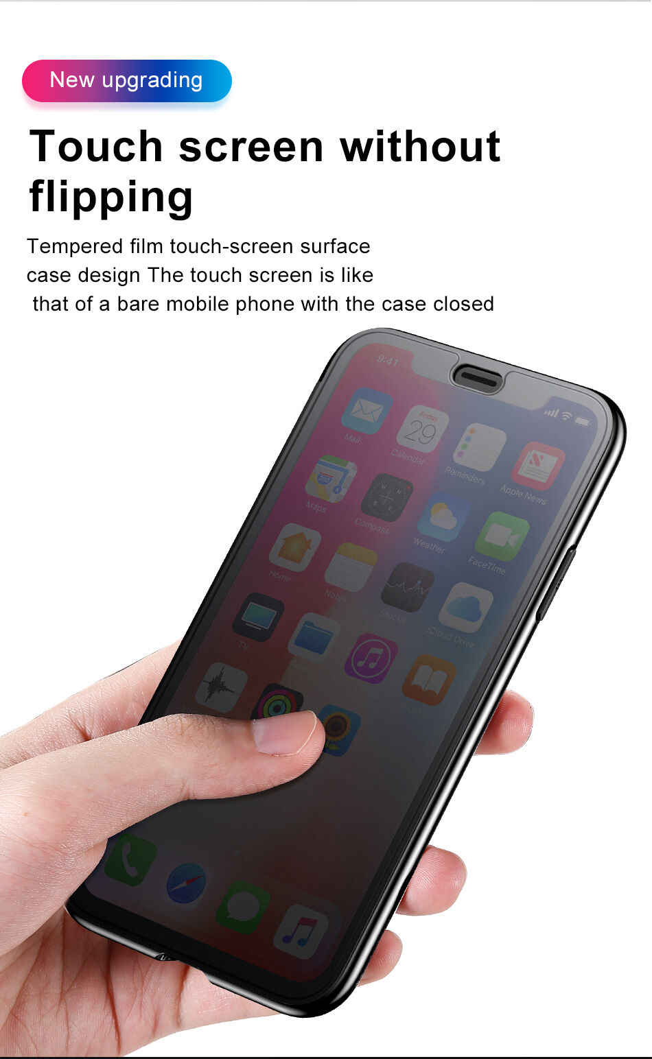 BASEUS flipové pouzdro pro iPhone XS - černá