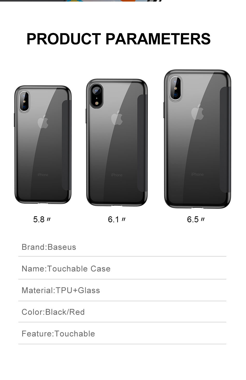 BASEUS flipové pouzdro pro iPhone XS - černá