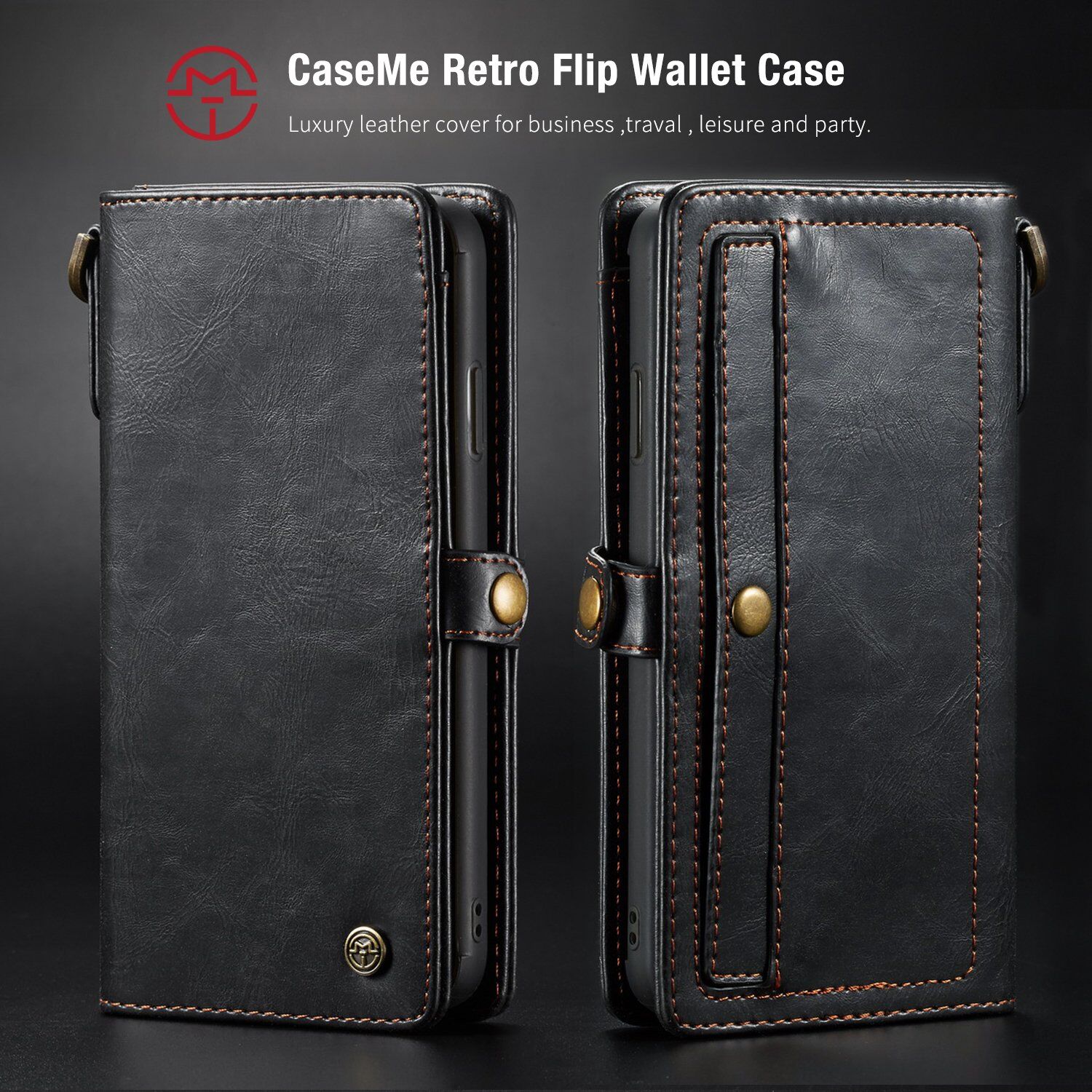 CASEME 2v1 odnímatelné pouzdro pro iPhone XS Max - černá