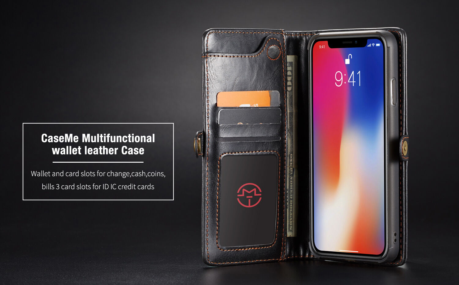 CASEME 2v1 odnímatelné pouzdro pro iPhone XS Max - černá