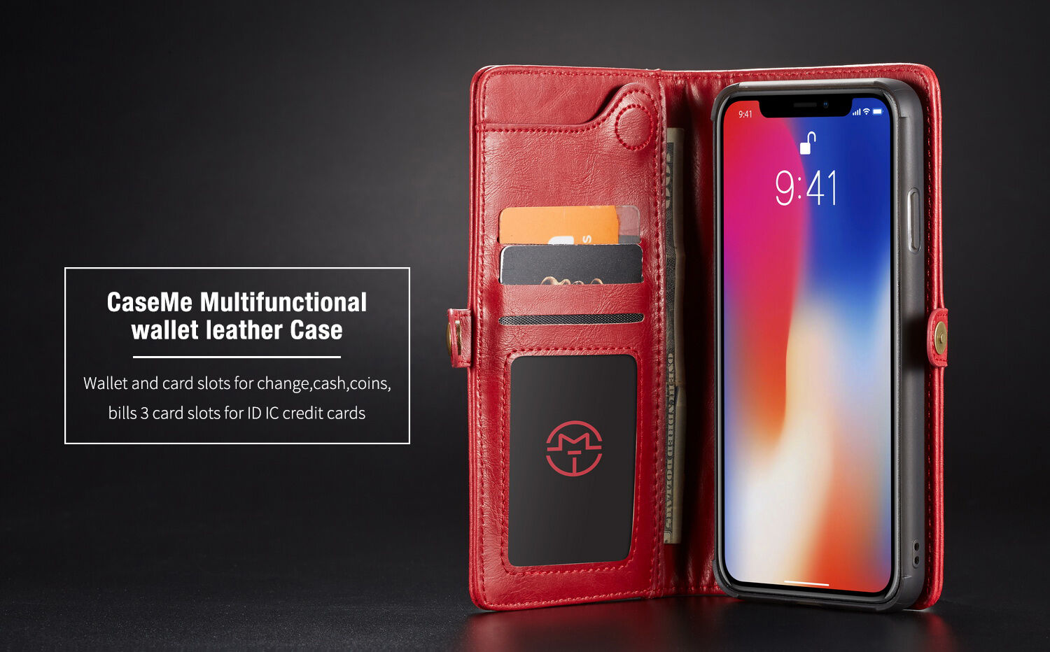 CASEME 2v1 odnímatelné pouzdro pro iPhone XS Max - červená