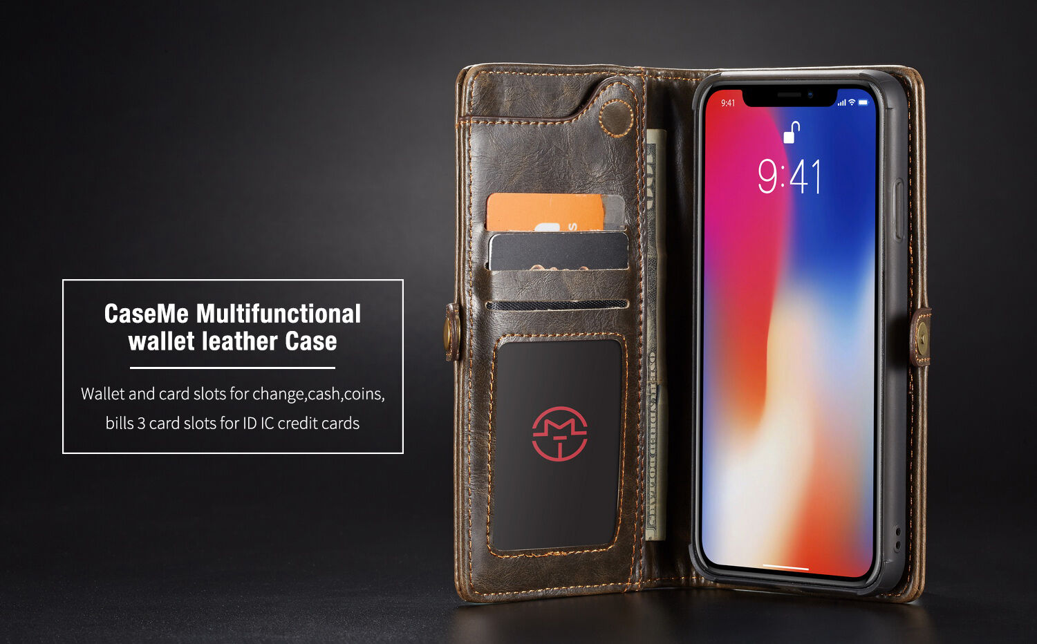 CASEME 2v1 odnímatelné pouzdro pro iPhone XS Max - červená