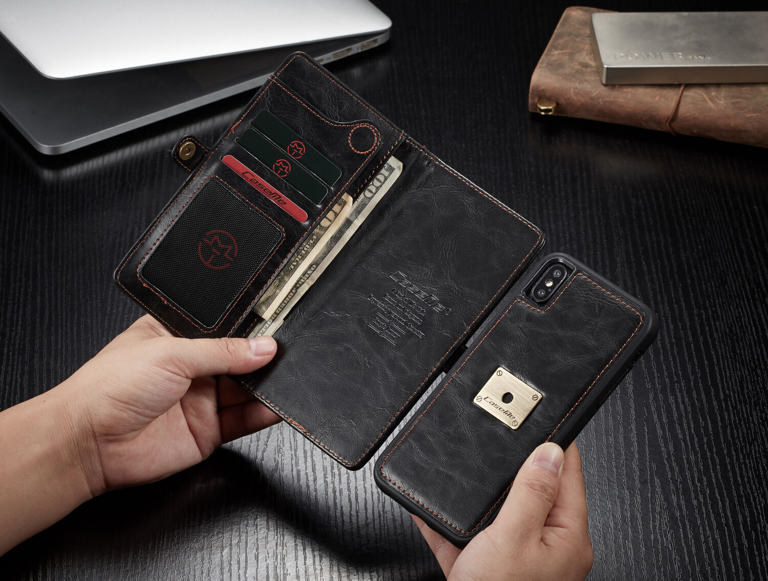 CASEME 2v1 odnímatelné pouzdro pro iPhone XS Max - červená
