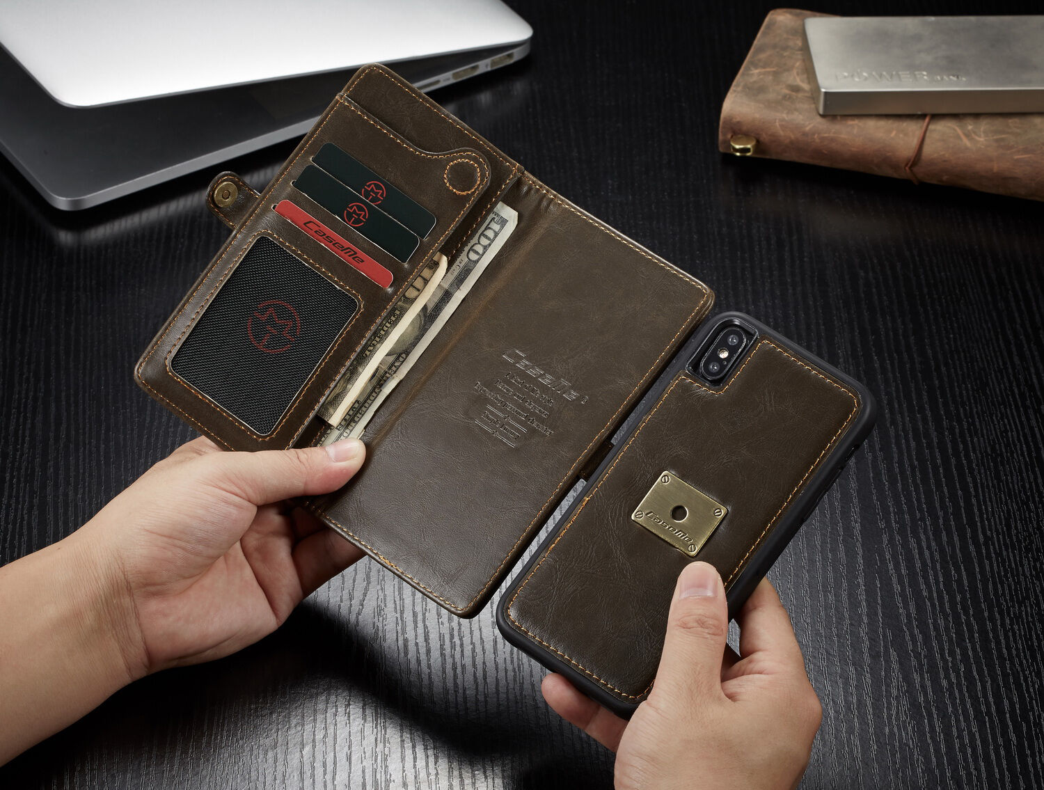 CASEME 2v1 odnímatelné pouzdro pro iPhone XS Max - červená