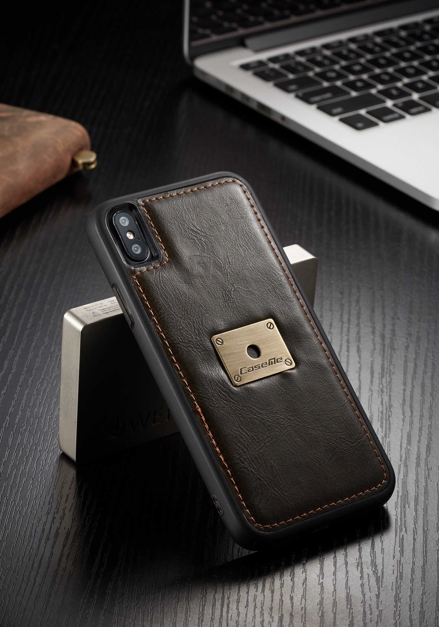 CASEME 2v1 odnímatelné pouzdro pro iPhone XS Max - hnědá