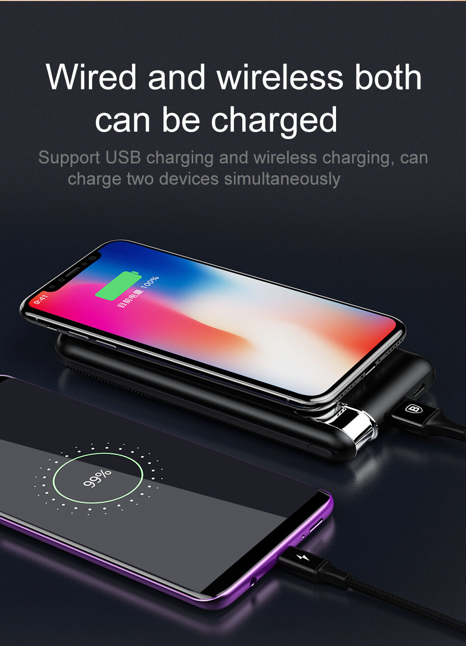 BASEUS powerbank 10000mAh з бездротовою зарядкою - чорний