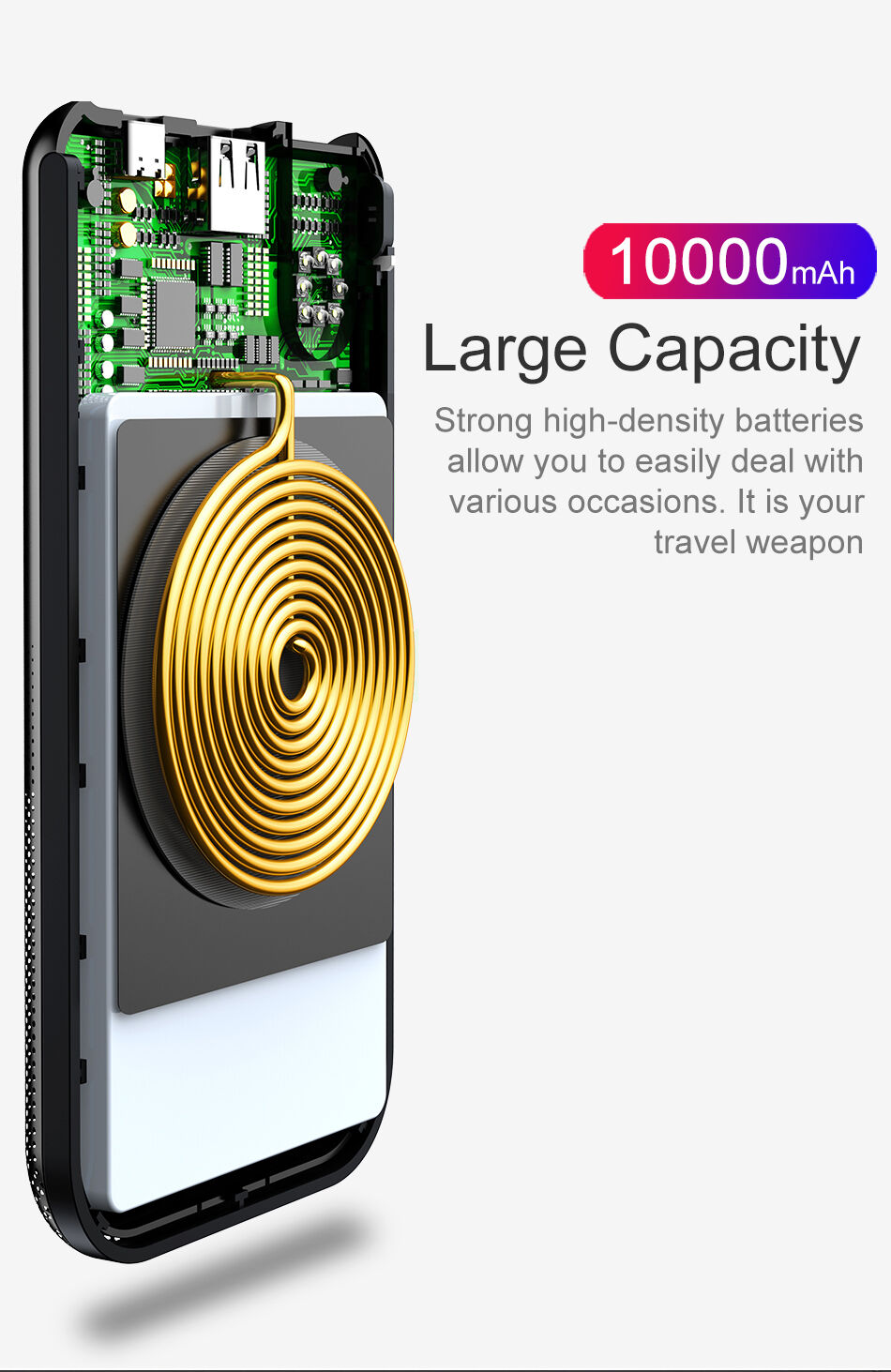BASEUS powerbank 10000mAh з бездротовою зарядкою - чорний
