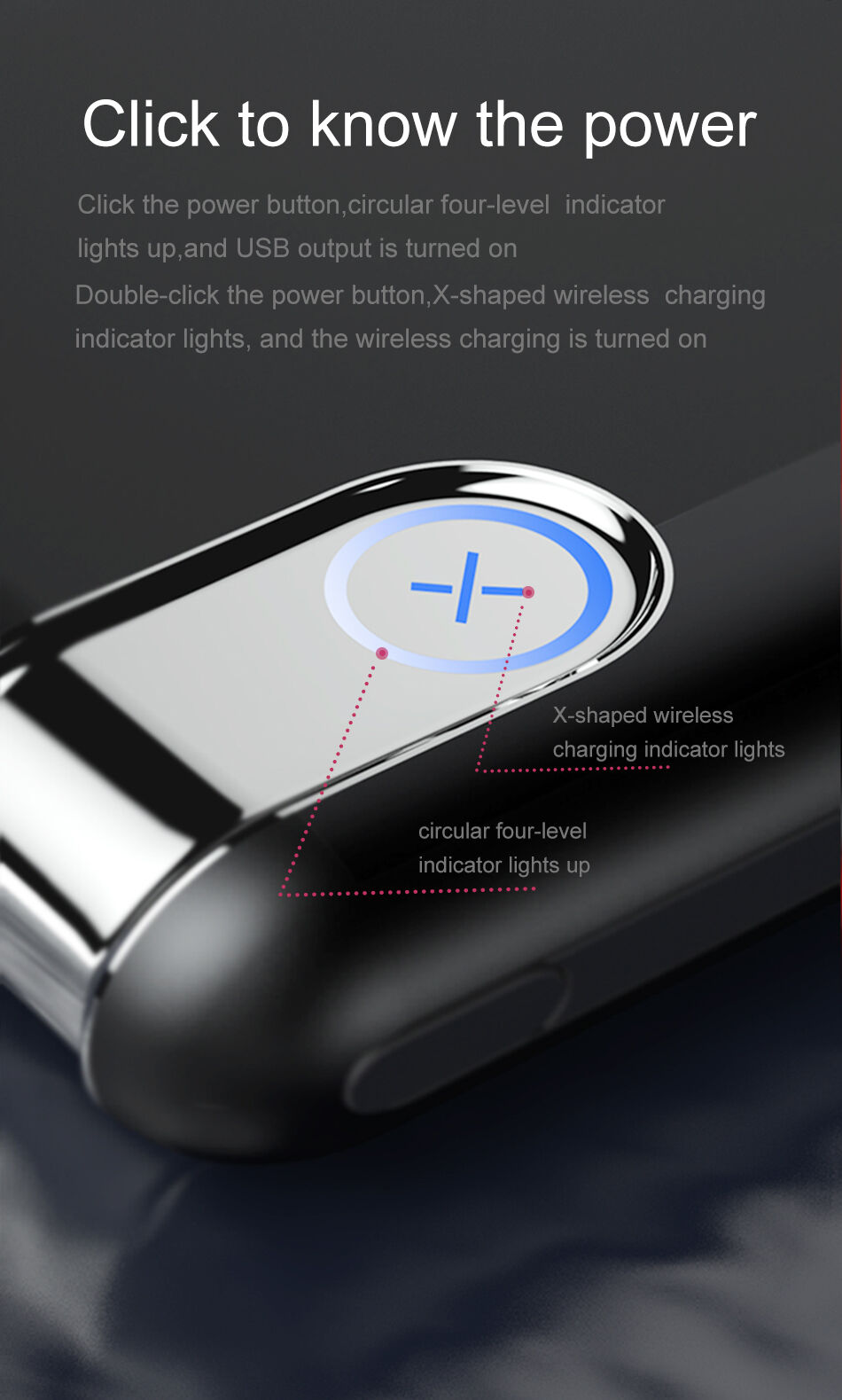 BASEUS powerbank 10000mAh з бездротовою зарядкою - чорний