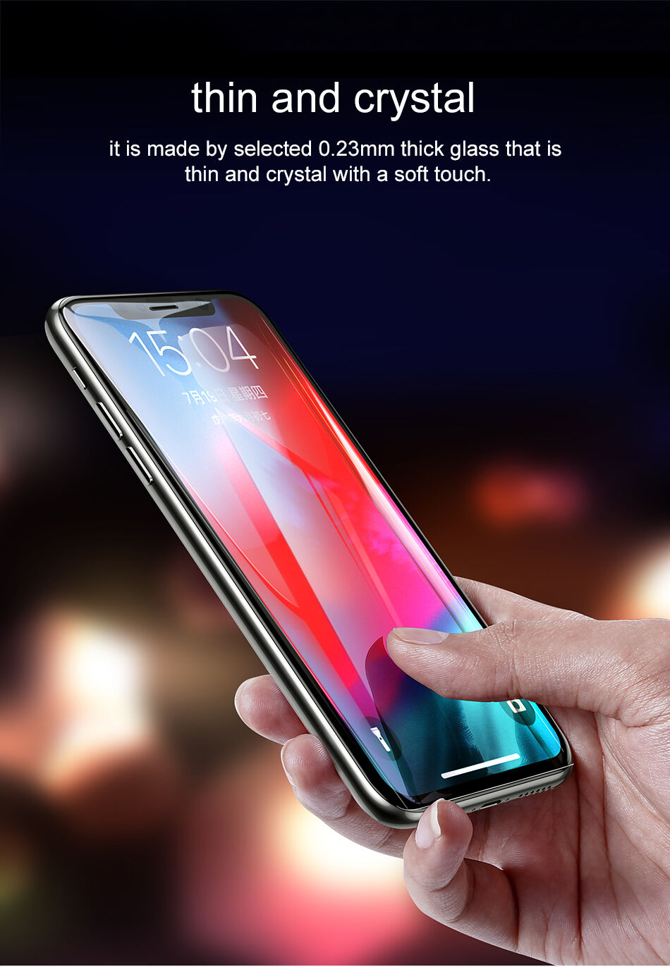 BASEUS загартоване скло - заокруглена грань для iPhone XS Max - чорний