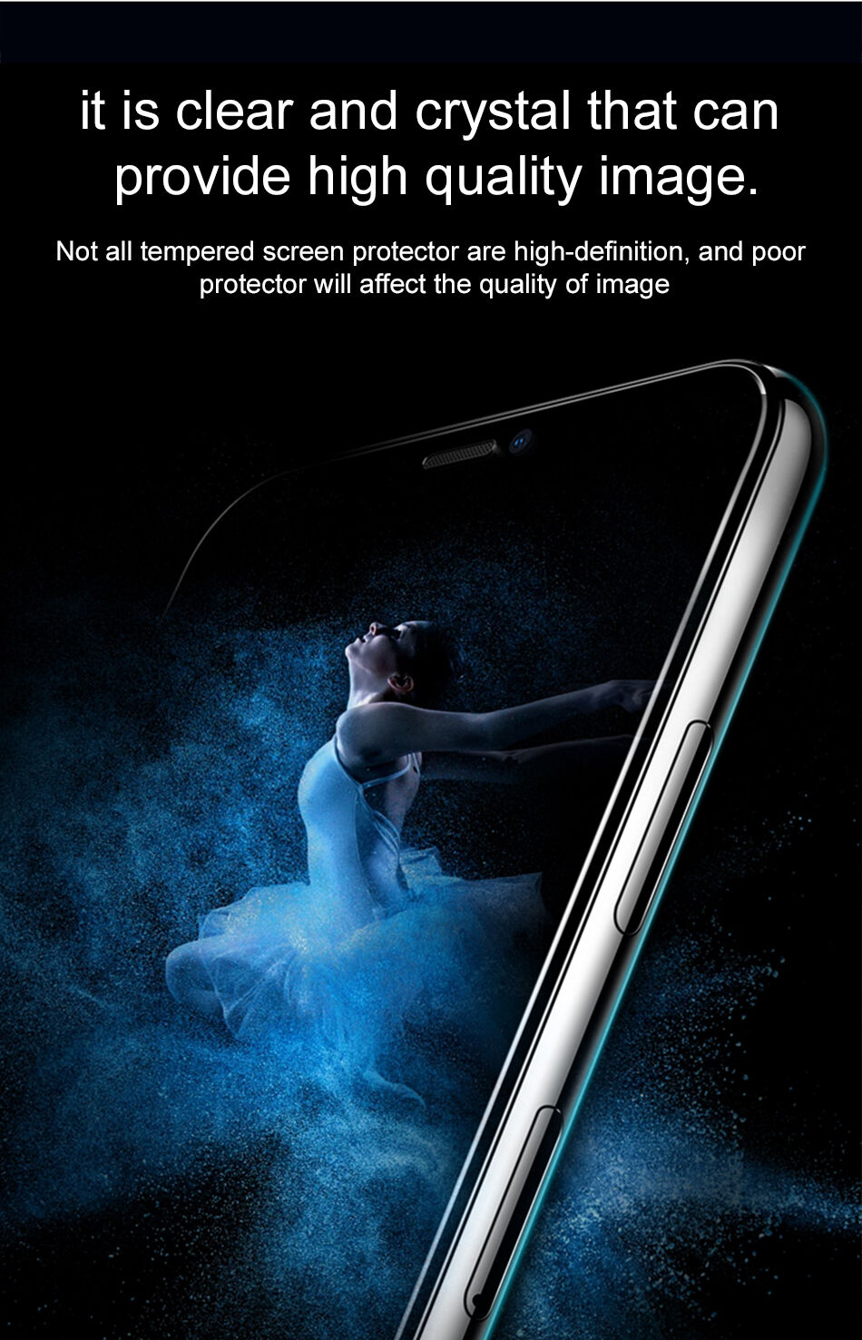 BASEUS загартоване скло - заокруглена грань для iPhone XS Max - чорний