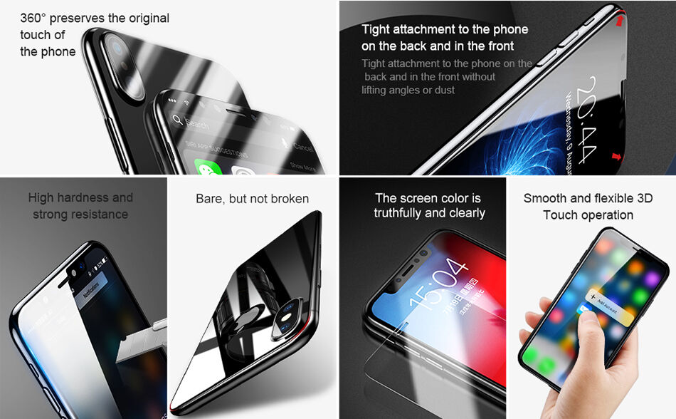 BASEUS загартоване скло на переднюю та заднюю сторону iPhone XS Max