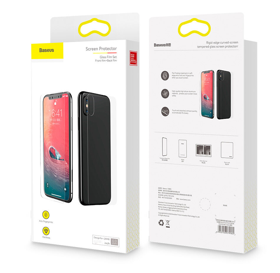 BASEUS загартоване скло на переднюю та заднюю сторону iPhone XS Max BASEUS загартоване скло на переднюю та заднюю сторону iPhone XS Max