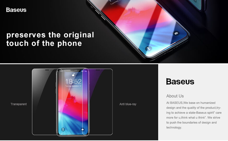 BASEUS загартоване скло для iPhone XS Max - прозорий