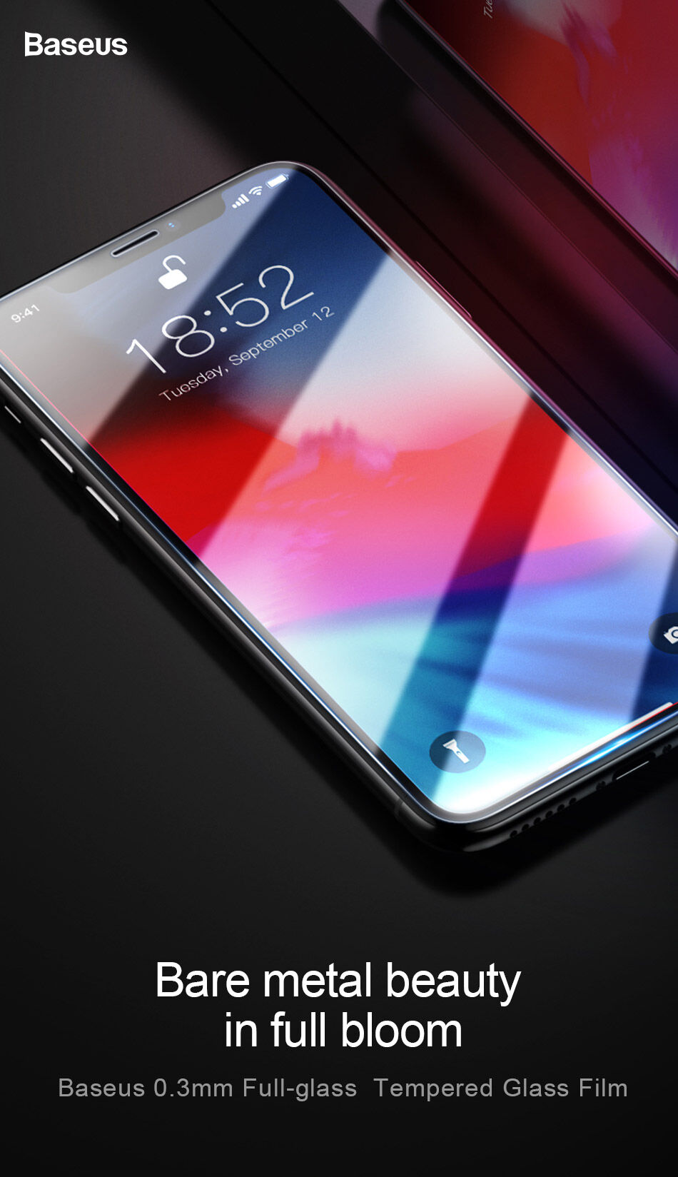 BASEUS загартоване скло для iPhone XS Max - прозорий