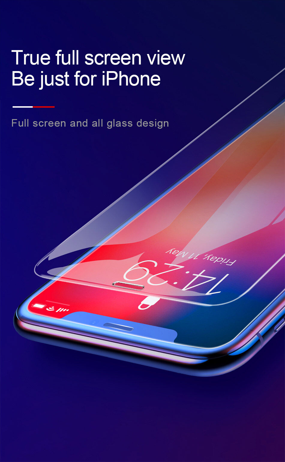 BASEUS загартоване скло для iPhone XS Max - прозорий