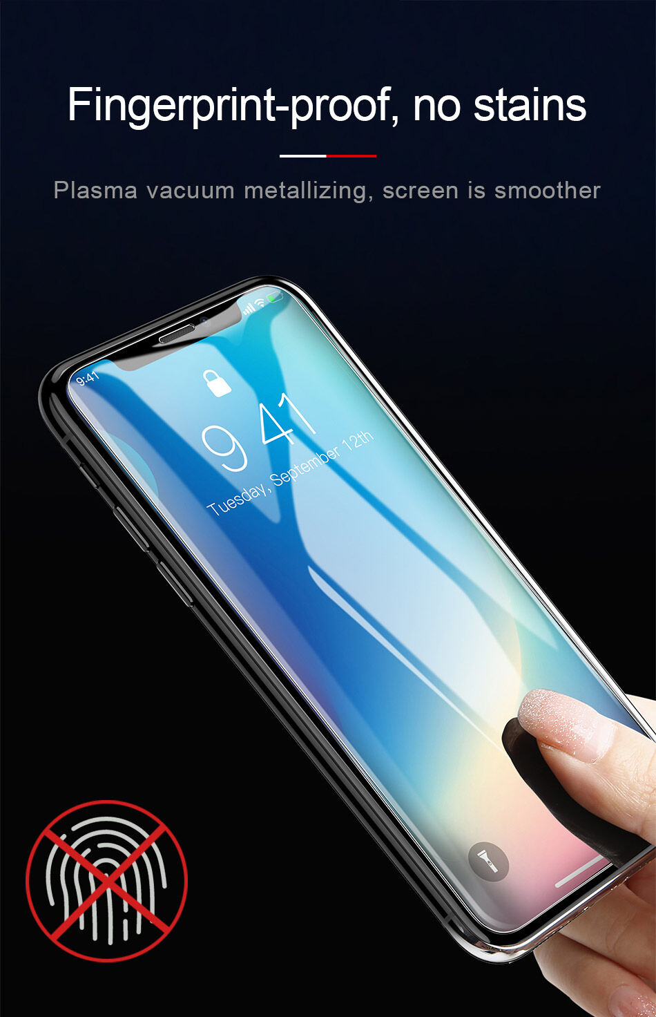 BASEUS загартоване скло для iPhone XS Max - прозорий