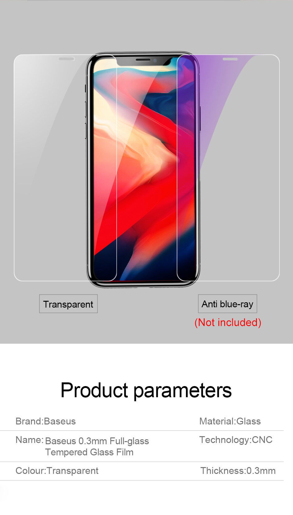BASEUS загартоване скло для iPhone XS Max - прозорий