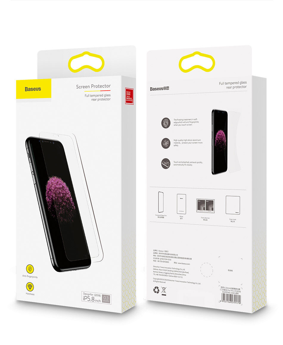 BASEUS загартоване скло для iPhone XS Max - прозорий BASEUS загартоване скло для iPhone XS Max - прозорий