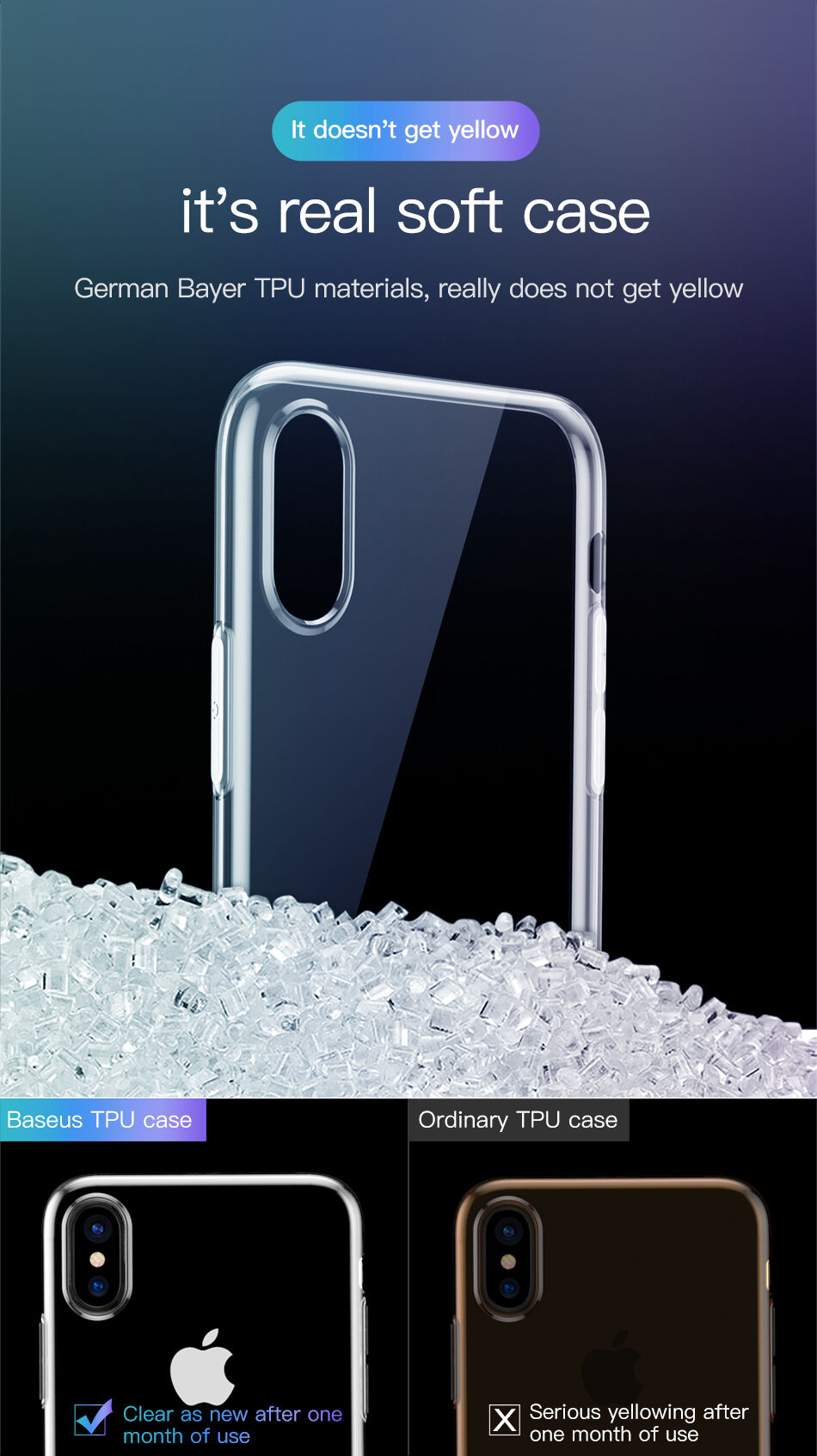 BASEUS Simplicity kryt pro iPhone XR - zlatá