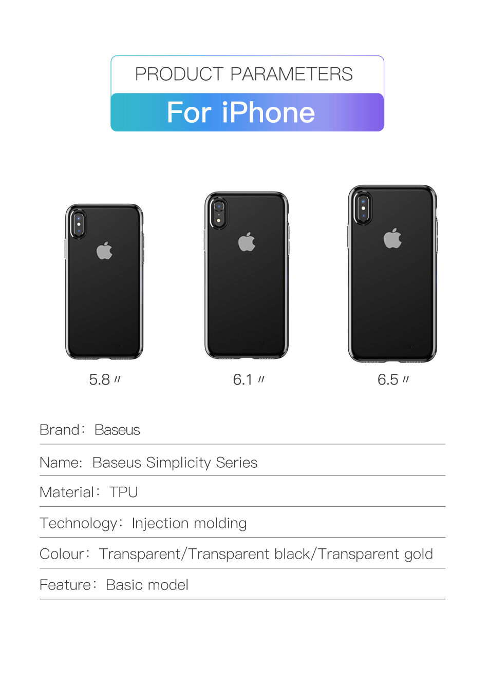 BASEUS Simplicity kryt pro iPhone XR - zlatá