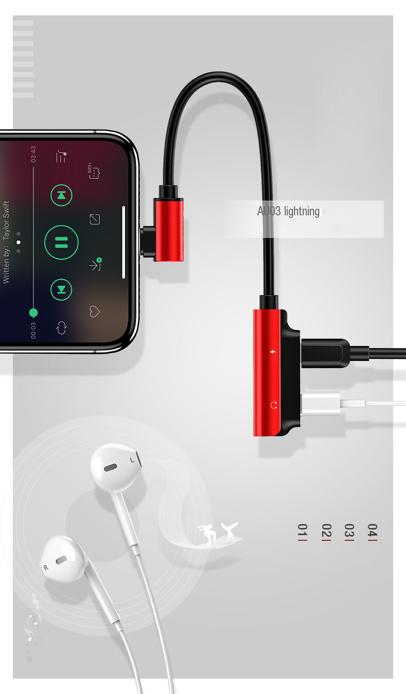 USAMS редукція з 2 lightning конекторами для iPhone - чорний