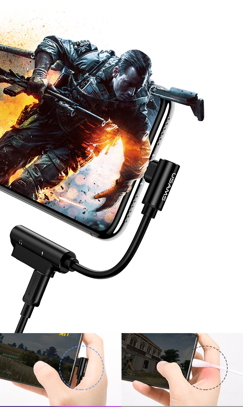 USAMS редукція з 2 lightning конекторами для iPhone - чорний