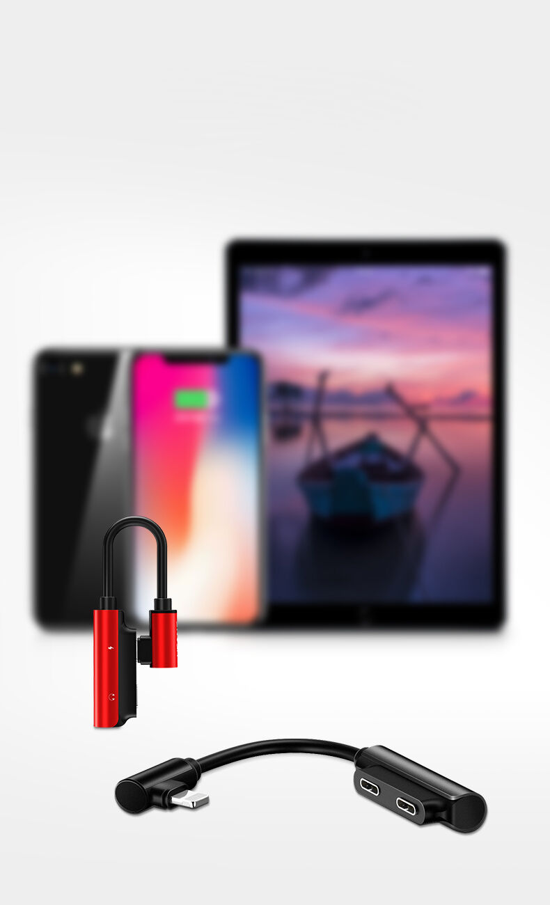 USAMS редукція з 2 lightning конекторами для iPhone - чорний