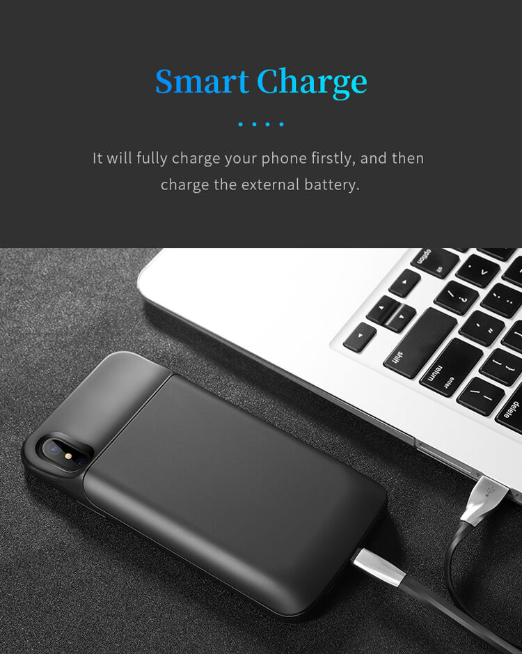 ROCK чохол з батерейкою 6000mAh для iPhone XS / iPhone X - чорний