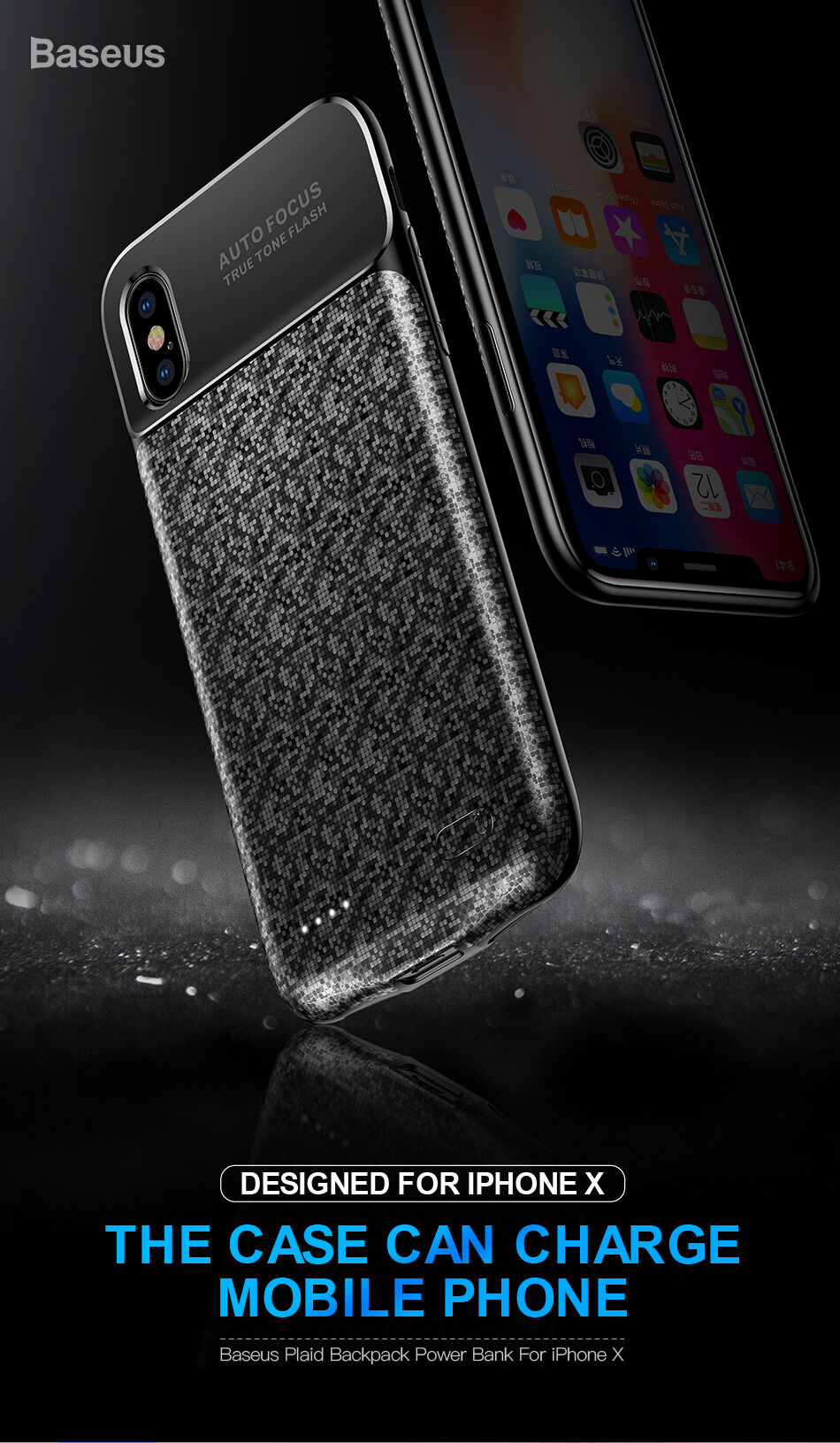 BASEUS чохол з батерейкою 3500mAh для iPhone X - білий
